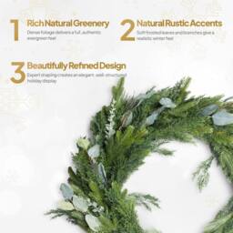 Shatchi Wreath PE Material Real Wreath 100cm Xmas Wreath for Home in Green - Size: 100 cm - thumbnail 5