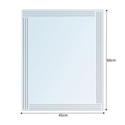 Showerdrape Kensington Rectangular Wall Mounted Frameless Diamond Cut Bathroom Mirror 60 x 45cm in Silver - Size: 60 x 45 cm - thumbnail 2