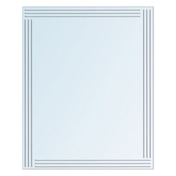 Showerdrape Kensington Rectangular Wall Mounted Frameless Diamond Cut Bathroom Mirror 60 x 45cm in Silver - Size: 60 x 45 cm - thumbnail 4