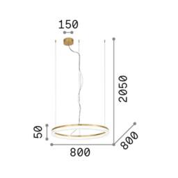 Netlighting Crown 80cm Integrated LED Pendant Ceiling Light White 4300lm 3000K - thumbnail 2
