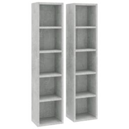 Berkfield Home CD Cabinets 2 pcs Concrete Grey 21x16x93.5 cm Engineered Wood - thumbnail 4