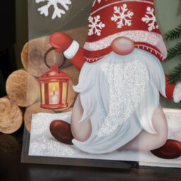 Samuel Alexander 35cm Christmas Gonk in Snow Scene Window Decal Decoration with Glitter - thumbnail 5