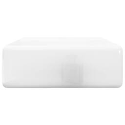 Berkfield Home Ceramic Bathroom Sink Basin with Faucet Hole White Square - thumbnail 5