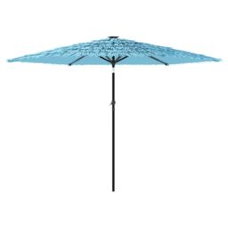 Berkfield Home Garden Parasol with Steel Pole Blue 288x288x225 cm - Size: 288 x 288 x 225 cm - thumbnail 5