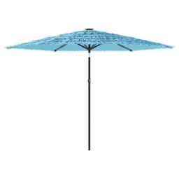 Berkfield Home Garden Parasol with Steel Pole Blue 288x288x225 cm - Size: 288 x 288 x 225 cm - thumbnail 2