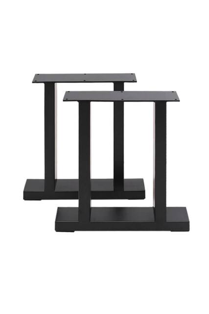 Living and Home 2Pcs Black Anti-Slip Metal Table Legs for DiningTable, Desks and Workbenches, 60 cm W x 71 cm H - image 1