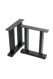 Living and Home 2Pcs Black Anti-Slip Metal Table Legs for DiningTable, Desks and Workbenches, 60 cm W x 71 cm H - thumbnail 2