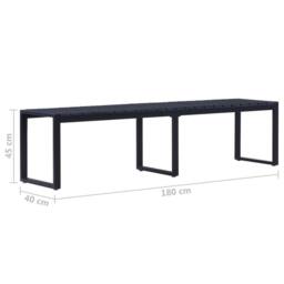 Berkfield Home Beautiful Garden Bench 180 cm PS Board Black - thumbnail 5