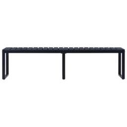 Berkfield Home Beautiful Garden Bench 180 cm PS Board Black - thumbnail 3