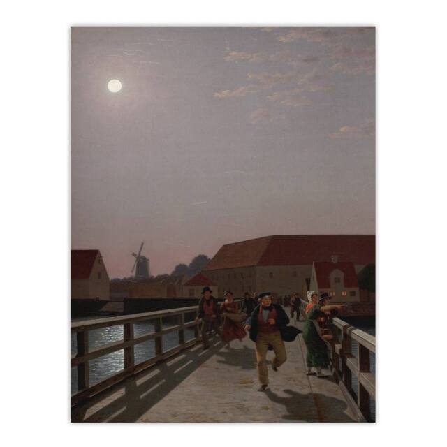 "Artery8 CW Eckersberg Langebro Copenhagen in Moonlight Wall Art Print - Size: W12"" x H16""" - image 1