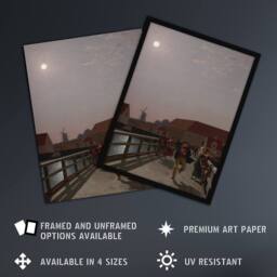 "Artery8 CW Eckersberg Langebro Copenhagen in Moonlight Wall Art Print - Size: W12"" x H16""" - thumbnail 2
