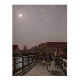 "Artery8 CW Eckersberg Langebro Copenhagen in Moonlight Wall Art Print - Size: W12"" x H16""" - thumbnail 1