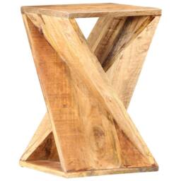 Berkfield Home Side Table 35x35x55 cm Solid Mango Wood in Brown - Size: 35 x 35 x 55 cm - thumbnail 8