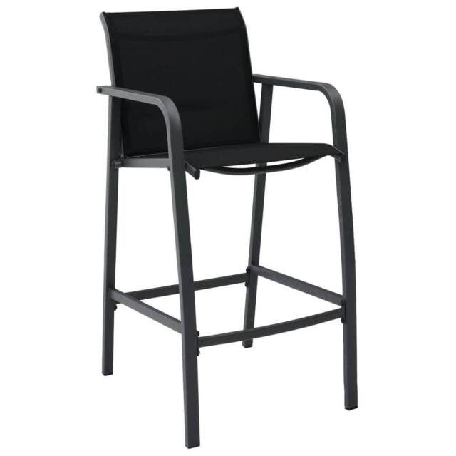 Berkfield Home Garden Bar Chairs 4 pcs Black Textilene - image 1