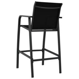 Berkfield Home Garden Bar Chairs 4 pcs Black Textilene - thumbnail 5