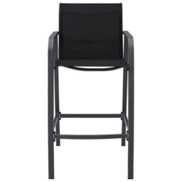 Berkfield Home Garden Bar Chairs 4 pcs Black Textilene - thumbnail 3
