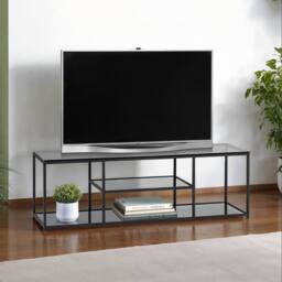 Cheshire Premium Halston TV Unit in Smoked Glass & Black - thumbnail 2
