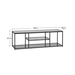 Cheshire Premium Halston TV Unit in Smoked Glass & Black - thumbnail 3