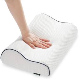 NESTLUNE Memory Foam Pillow Neck Support Pillow in White - Size: Cot - thumbnail 5