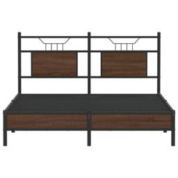 Berkfield Home Bed Frame without Mattress Brown Oak 140x190 cm Engineered Wood - thumbnail 6