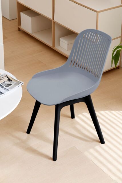 Living and Home 4Pcs PP Dining Chairs ( Load Capacity 150kg ) in Grey - image 1