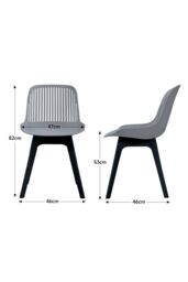 Living and Home 4Pcs PP Dining Chairs ( Load Capacity 150kg ) in Grey - thumbnail 6