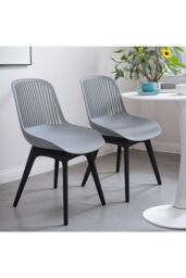 Living and Home 4Pcs PP Dining Chairs ( Load Capacity 150kg ) in Grey - thumbnail 4