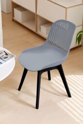 Living and Home 4Pcs PP Dining Chairs ( Load Capacity 150kg ) in Grey - thumbnail 1