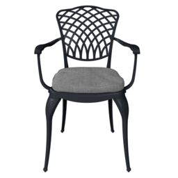 Charles Bentley Cast Aluminium Table & 4 Chairs Set Black Outdoor Dining Table - thumbnail 6