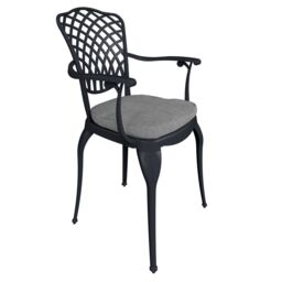 Charles Bentley Cast Aluminium Table & 4 Chairs Set Black Outdoor Dining Table - thumbnail 5
