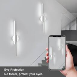 Goeco LED Indoor Wall Light 24W Modern Wall Lamp 6500 K for Bedroom Hallway in White - thumbnail 7