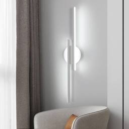 Goeco LED Indoor Wall Light 24W Modern Wall Lamp 6500 K for Bedroom Hallway in White - thumbnail 2