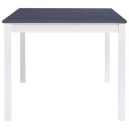 Berkfield Home Dining Table White & Grey 180x90x73 cm Pinewood - Size: 180 x 90 x 73 cm - thumbnail 3