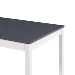 Berkfield Home Dining Table White & Grey 180x90x73 cm Pinewood - Size: 180 x 90 x 73 cm - thumbnail 4