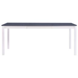 Berkfield Home Dining Table White & Grey 180x90x73 cm Pinewood - Size: 180 x 90 x 73 cm - thumbnail 1
