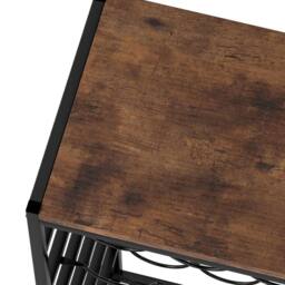 Levede Wine Rack 30 Bottles Freestanding Floor Wooden Top Wine Shelves in Brown - thumbnail 7