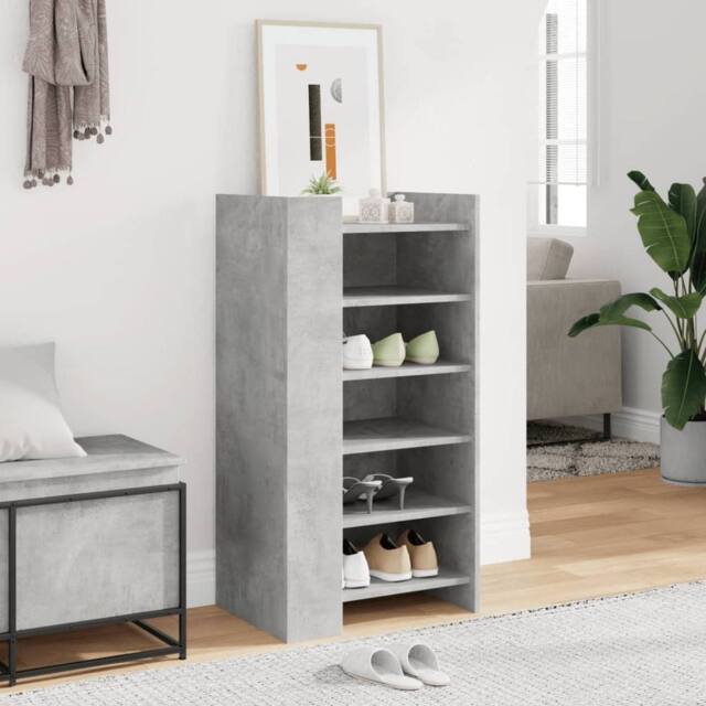 Berkfield Home Shoe Cabinet Concrete Grey 52x37.5x100 cm Engineered Wood - image 1