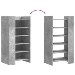 Berkfield Home Shoe Cabinet Concrete Grey 52x37.5x100 cm Engineered Wood - thumbnail 7