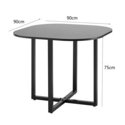 Comfy Living Ltd Black 90cm Square Dining Table Set with 4 White Chairs - thumbnail 2