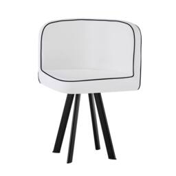 Comfy Living Ltd Black 90cm Square Dining Table Set with 4 White Chairs - thumbnail 7