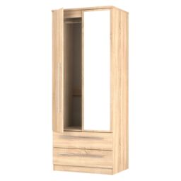 Ready Assembled 2 U Carlton 2 Door 2 Drawer Mirrored Robe (Ready Assembled) in Light Oak - Size: Large - thumbnail 6