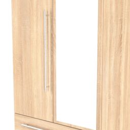 Ready Assembled 2 U Carlton 2 Door 2 Drawer Mirrored Robe (Ready Assembled) in Light Oak - Size: Large - thumbnail 5
