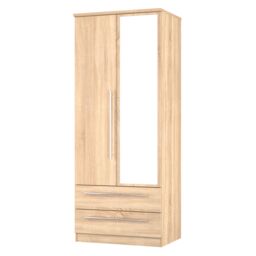 Ready Assembled 2 U Carlton 2 Door 2 Drawer Mirrored Robe (Ready Assembled) in Light Oak - Size: Large - thumbnail 4
