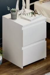HD Designs Denver 2 Drawer Bedside Chest 400 x 295 x 295 mm in White - thumbnail 4
