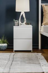 HD Designs Denver 2 Drawer Bedside Chest 400 x 295 x 295 mm in White - thumbnail 3