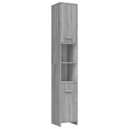 Berkfield Home Bathroom Cabinet Grey Sonoma 30x30x183.5 cm Engineered Wood - thumbnail 2