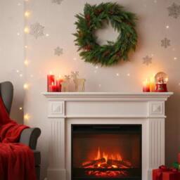 Shatchi 60cm Christmas Wreath for Front Door with Artificial Pine Wreath in Green - thumbnail 2