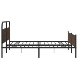 Berkfield Home Metal Bed Frame without Mattress Brown Oak 200x200 cm - thumbnail 6