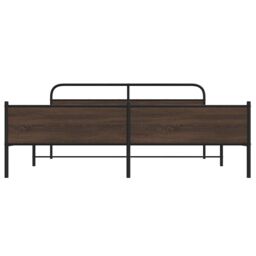 Berkfield Home Metal Bed Frame without Mattress Brown Oak 200x200 cm - thumbnail 5