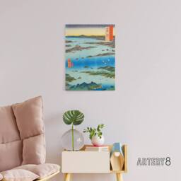 "Artery8 Hiroshige View Of Matsushima Canvas Japanese Wall Art in Blue - Size: W18"" x H24""" - thumbnail 3